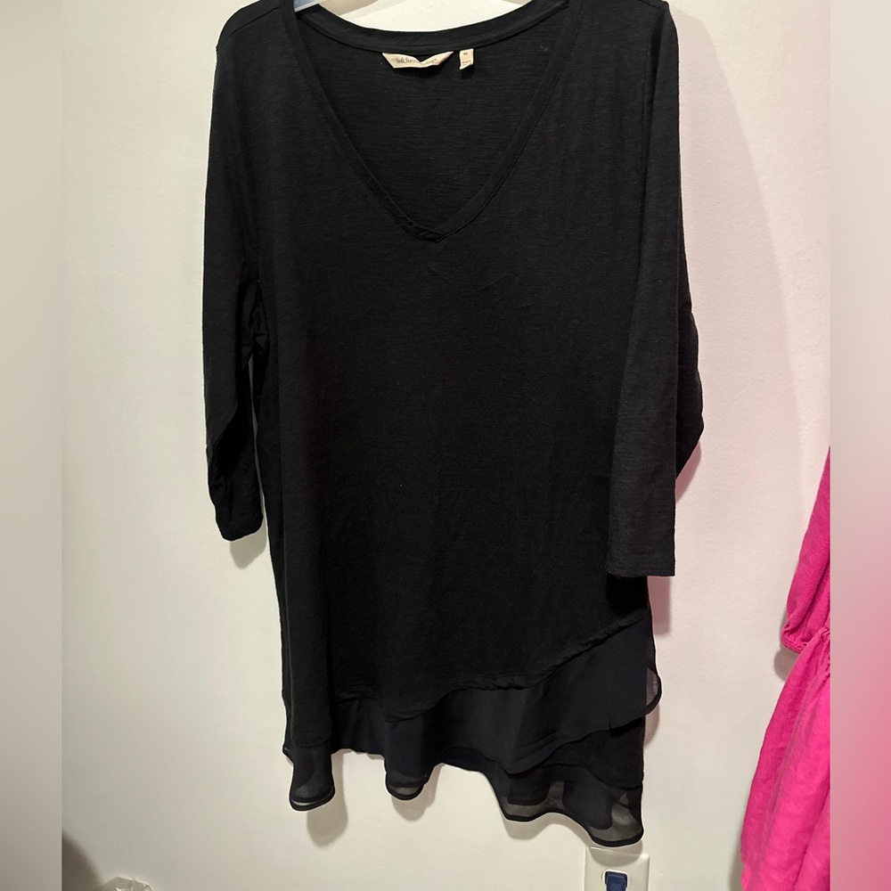 Soft surroundings XL black top 3/4 sleeve